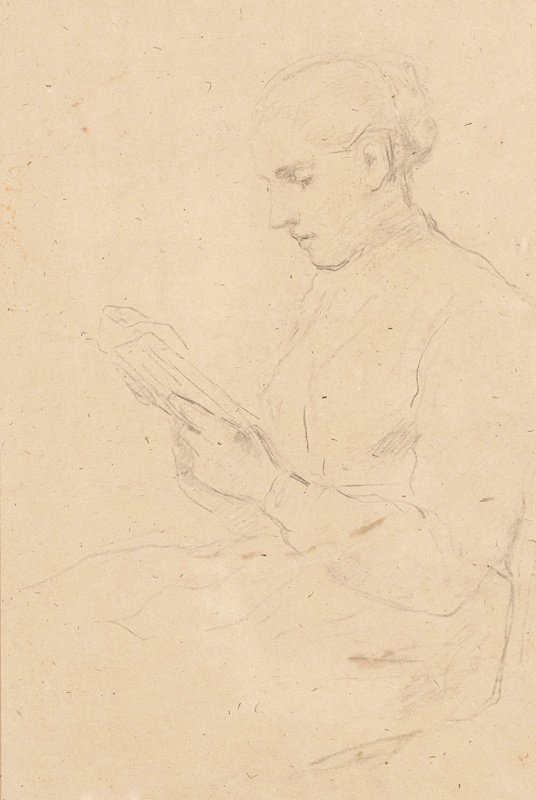 Study of a Reading Girl by Albert Anker