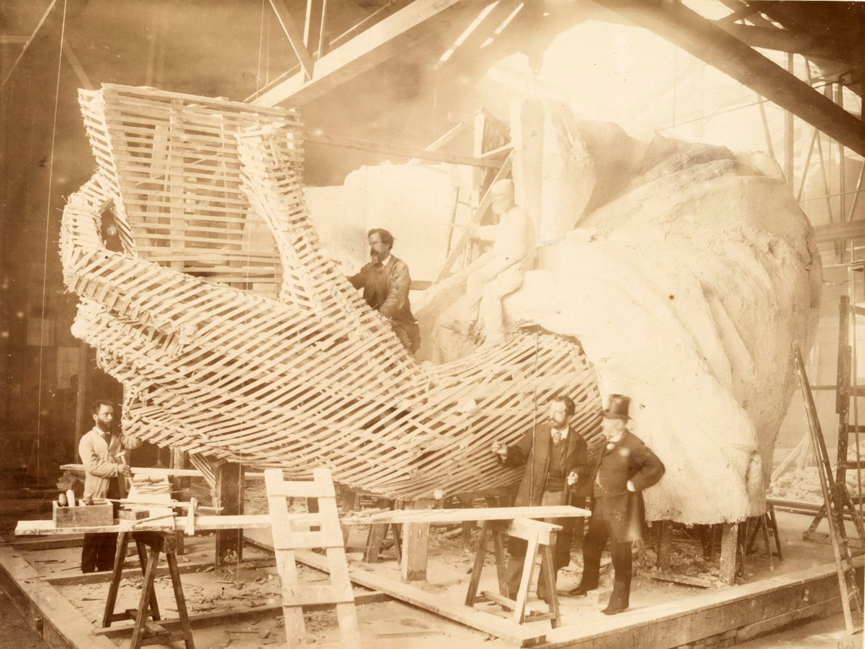 Construction of the Skeleton and Plaster Surface for the Left Arm and Hand of the Statue of Liberty by Albert Fernique