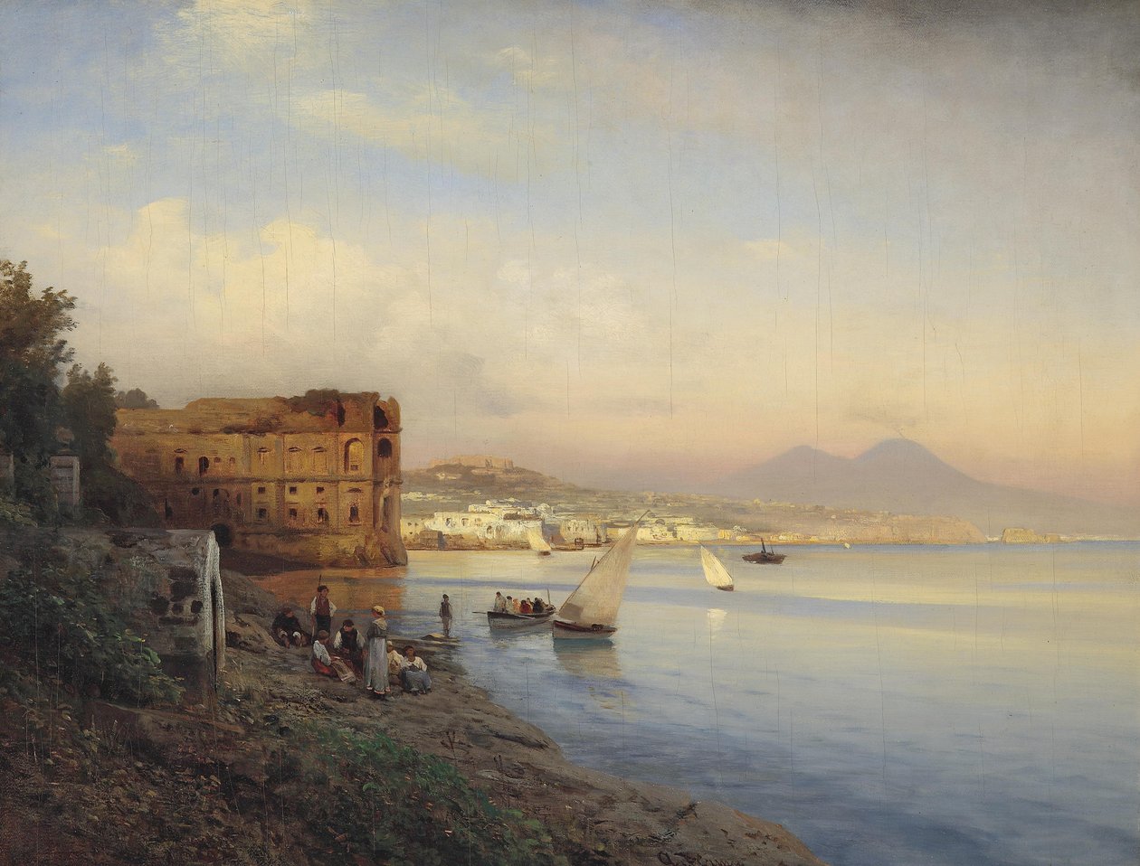 View of the Bay of Naples with the Palace of Queen Joanna by Albert Flamm