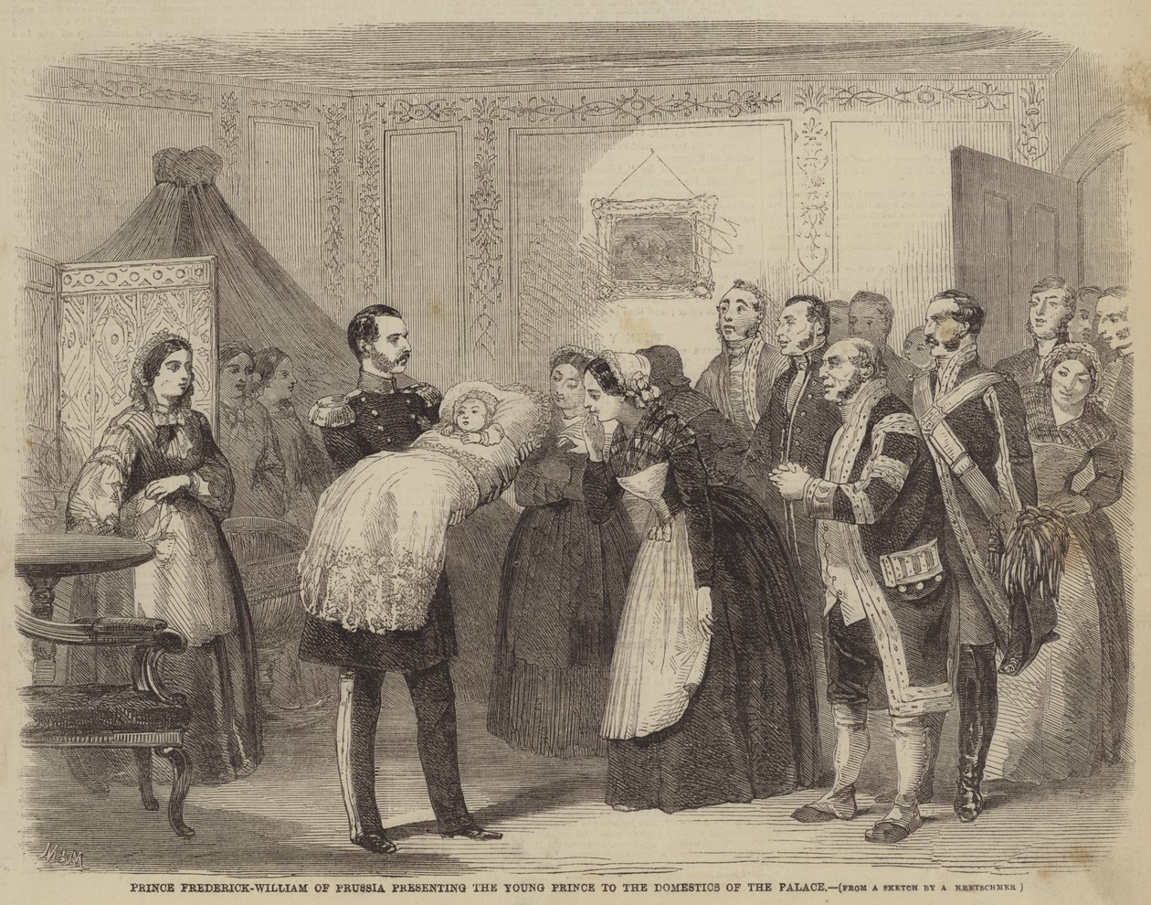 Prince Frederick-William of Prussia Presenting the Young Prince to the Domestics of the Palace by Albert Kretschmer