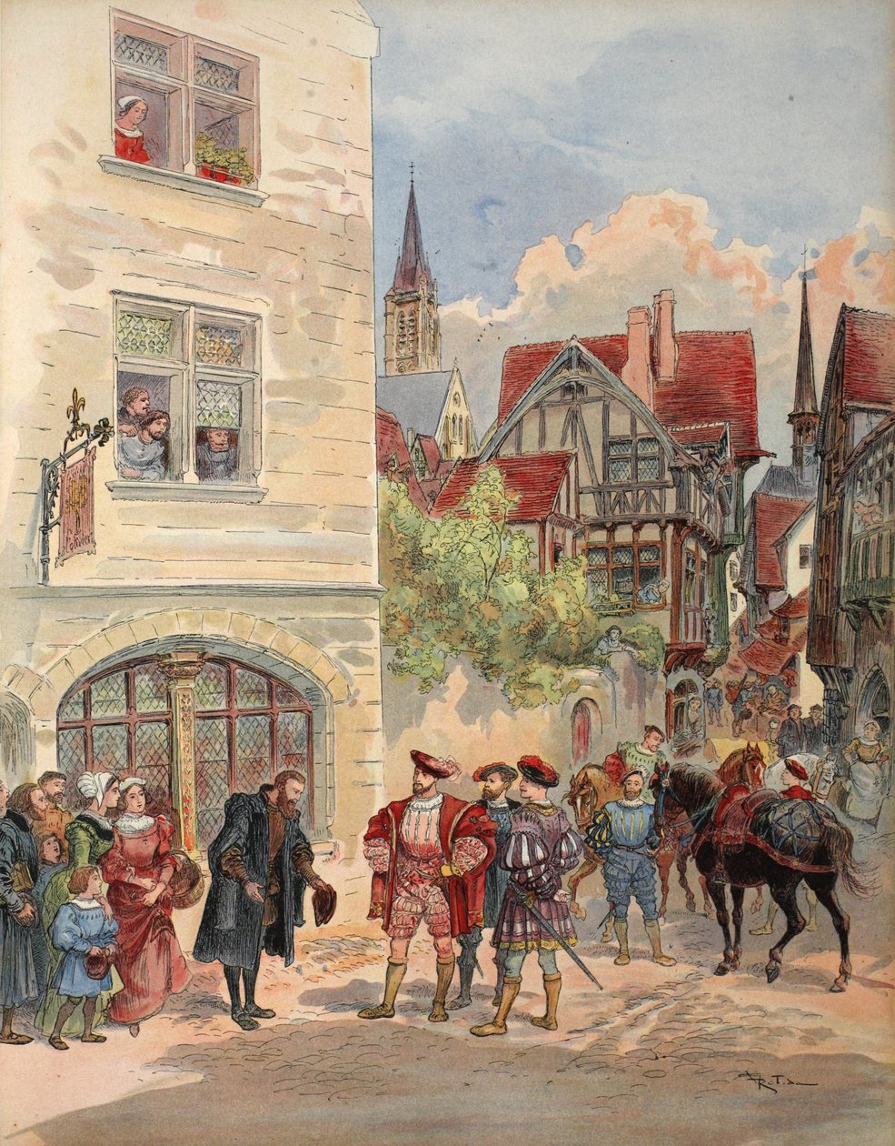 Francis I Received by Estienne in the Door of His Printing Press, Illustration from 