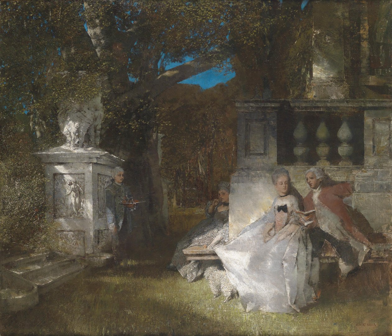 Gallant Scene in the Park by Albert von Keller