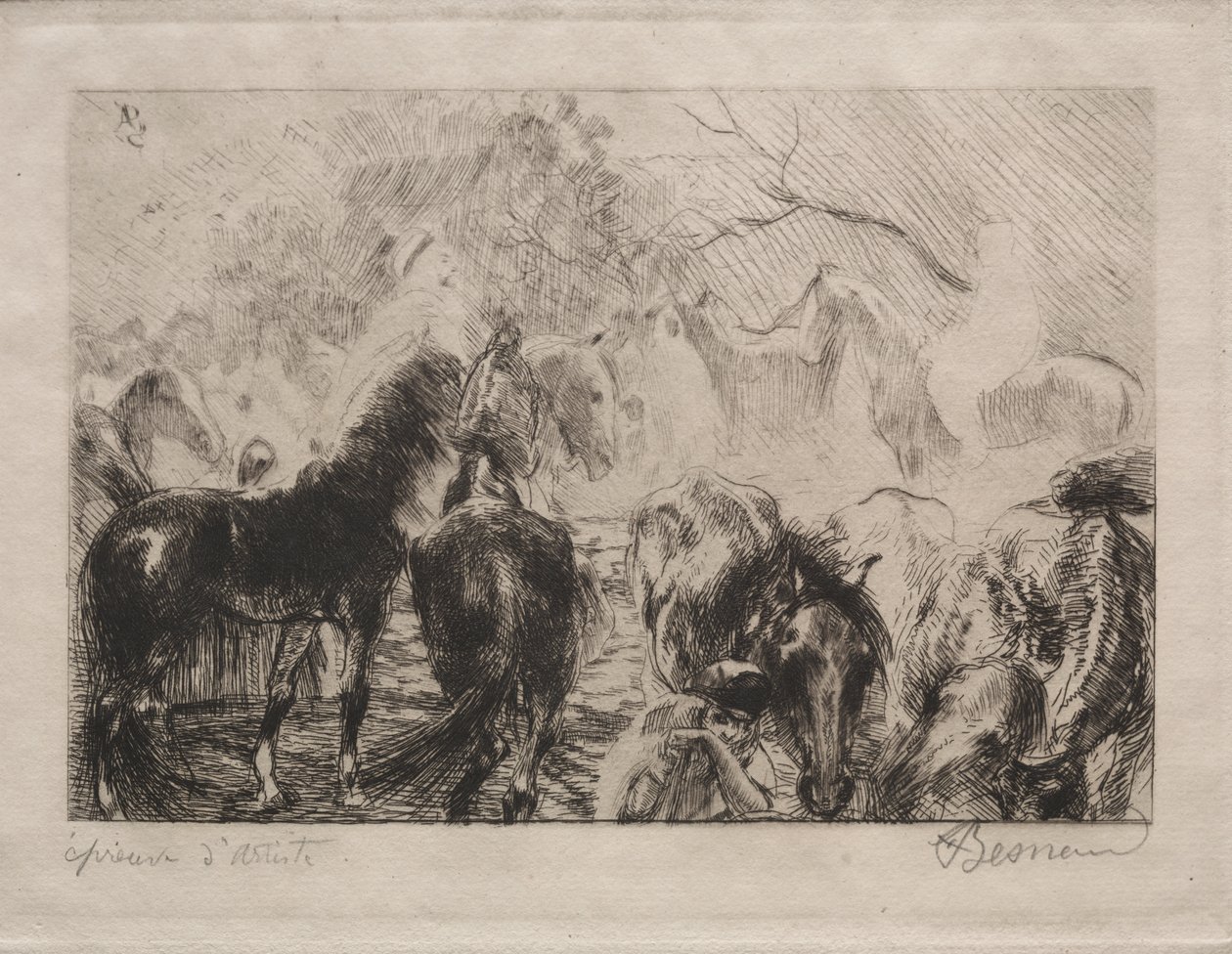 Horse Market in Algiers by Albert Besnard