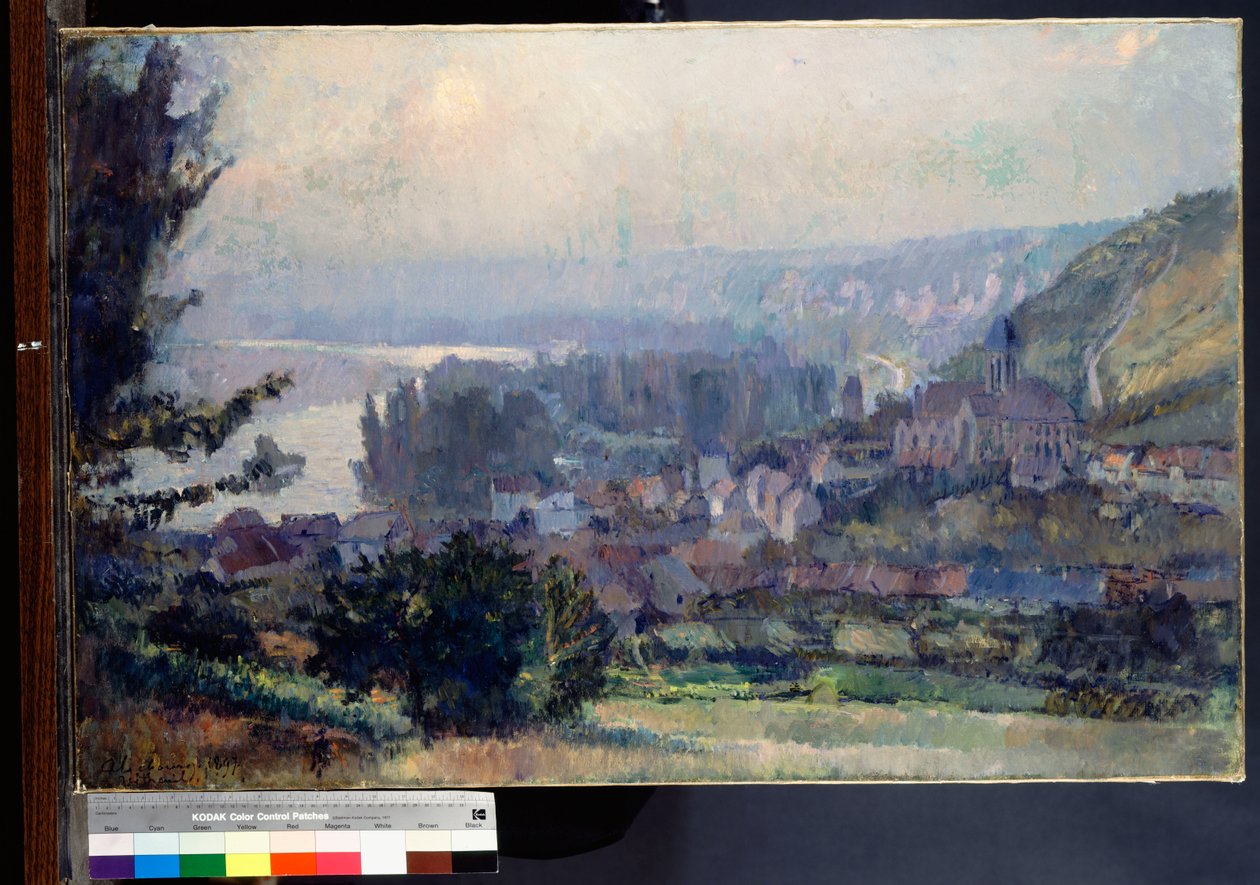 View of Vetheuil, Sunset by Albert Charles Lebourg