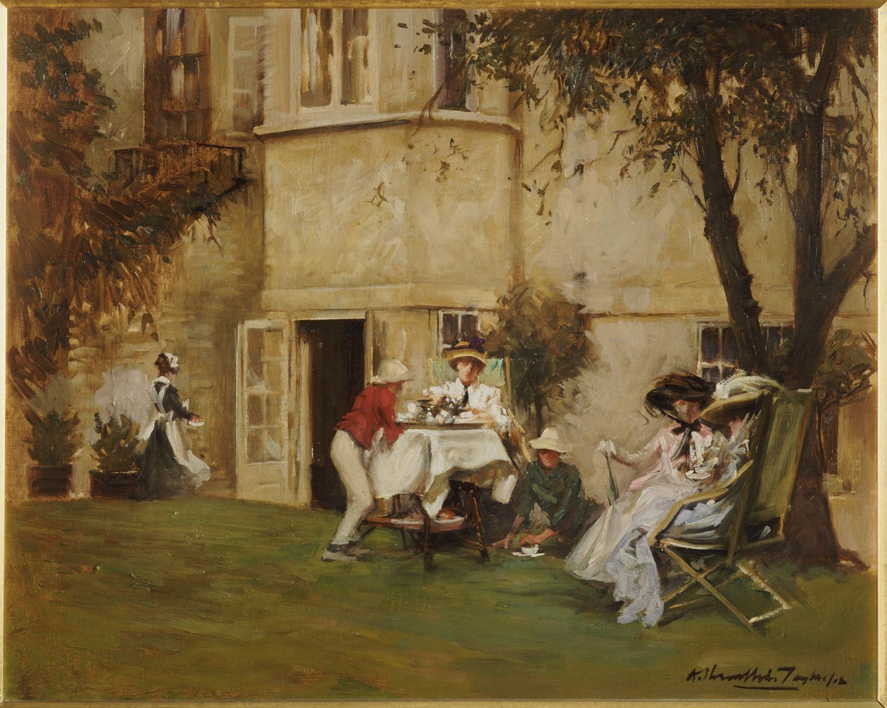 Tea in the Garden by Albert Chevallier Tayler