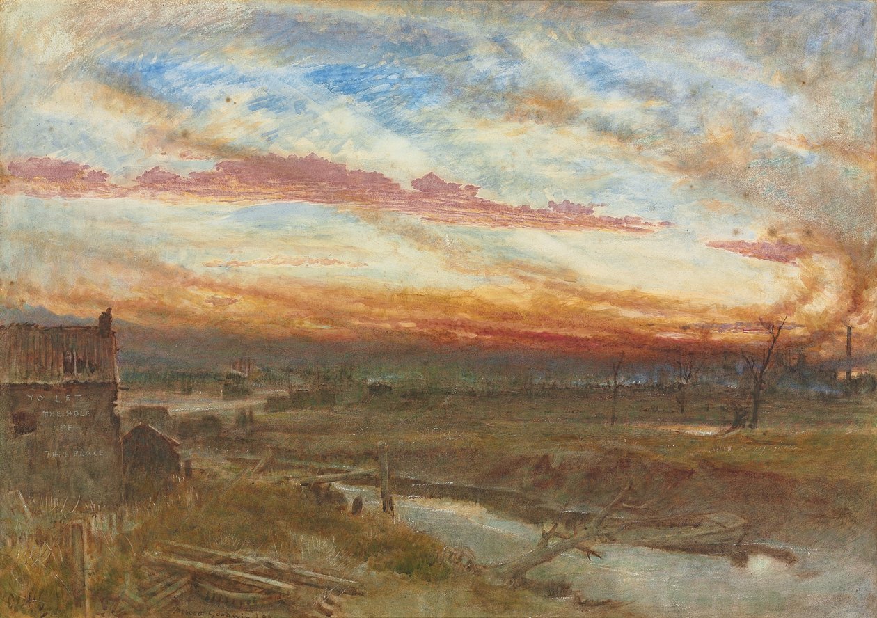 A Sunset in the Manufacturing Districts by Albert Goodwin