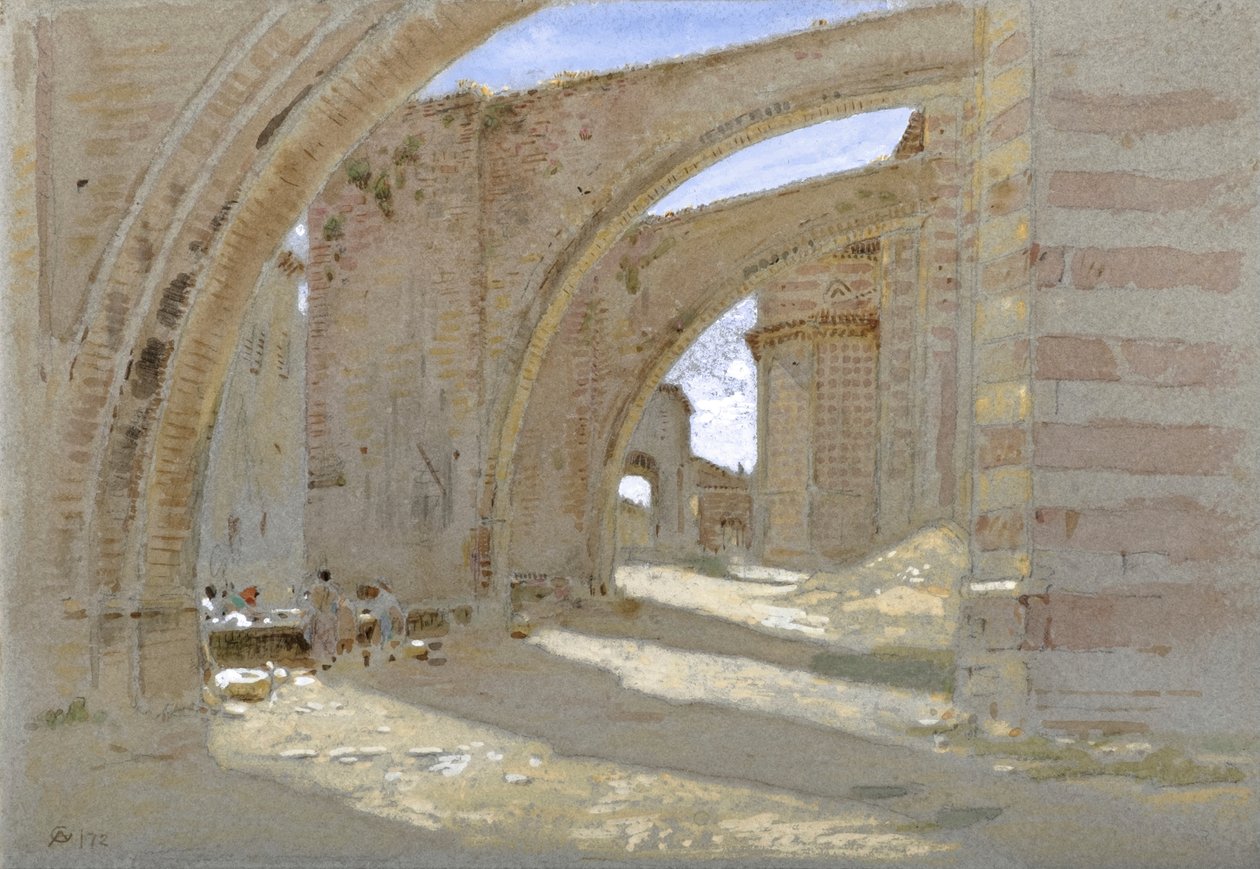 Flying Buttresses at Assisi by Albert Goodwin