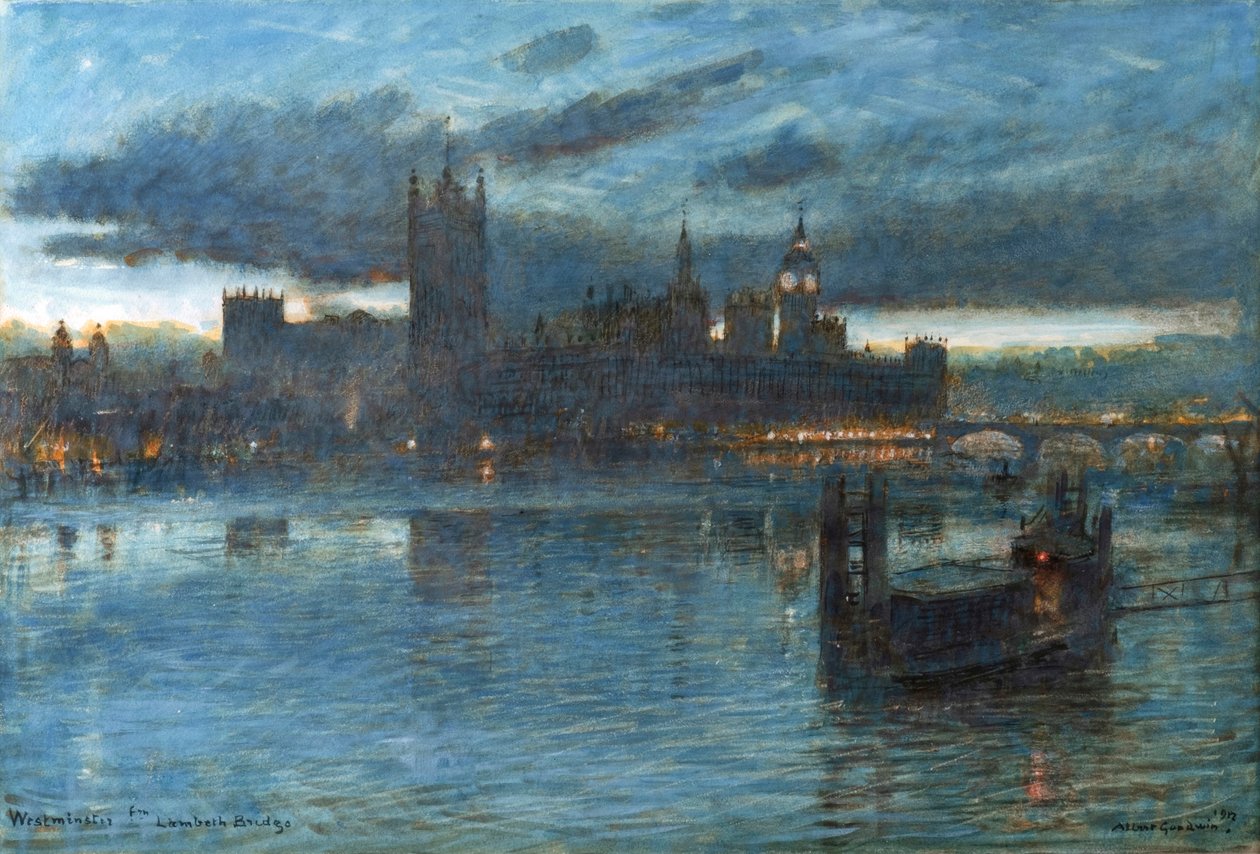 Westminster from Lambeth Bridge by Albert Goodwin