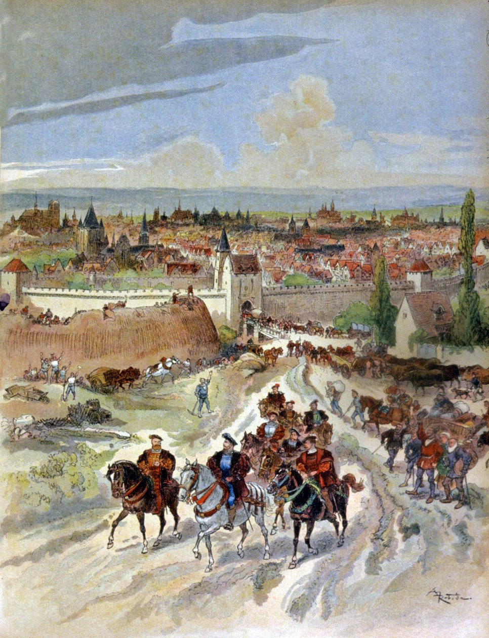 Francois I Leaving Paris by Albert Robida