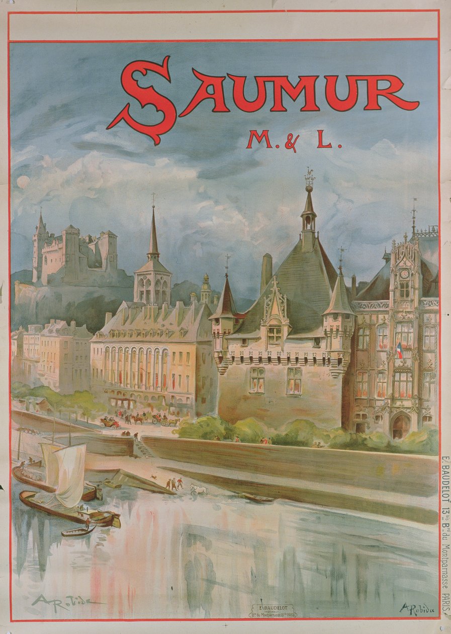 Saumur Poster by Albert Robida