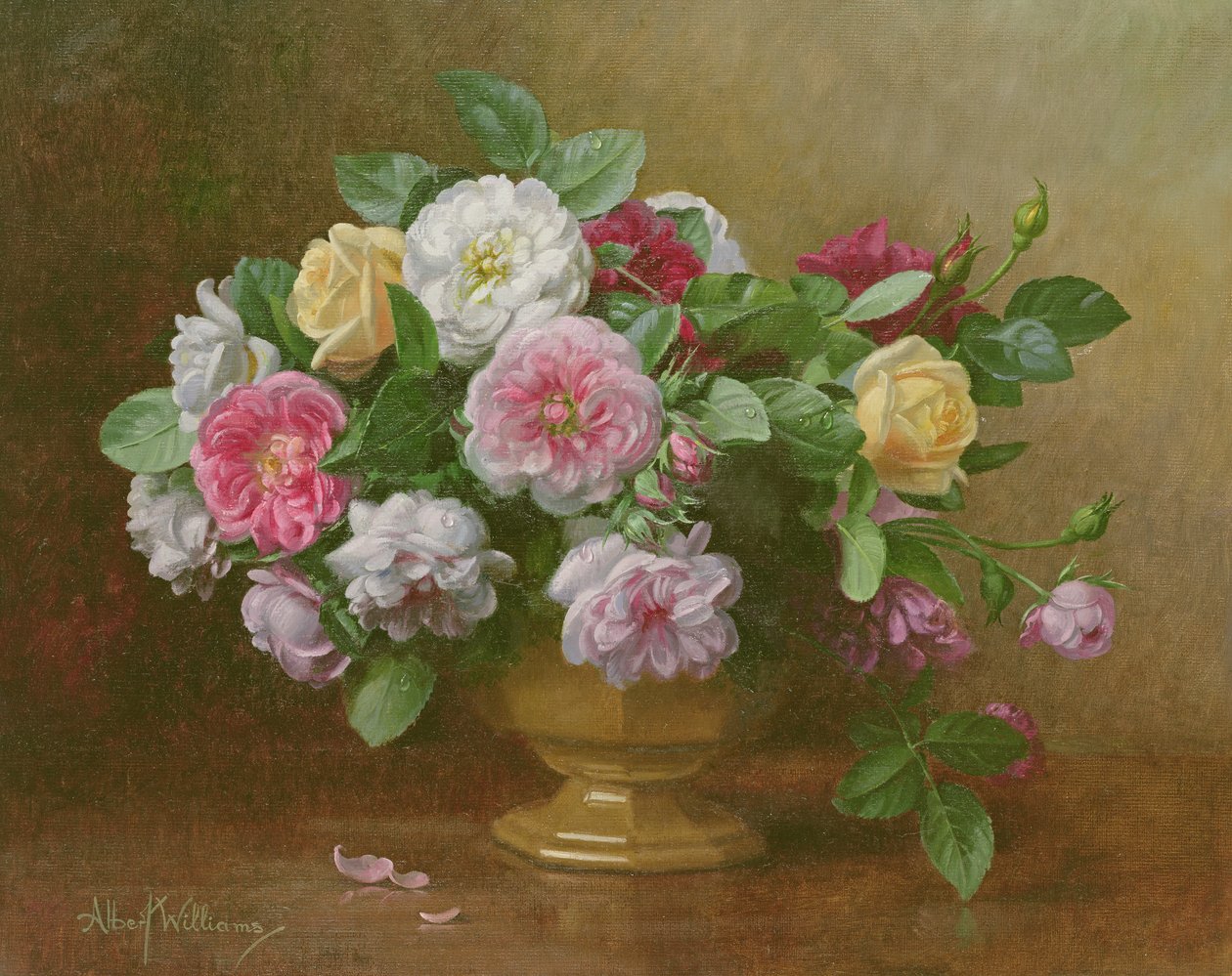 AB1192 A Bowl of Roses by Albert Williams