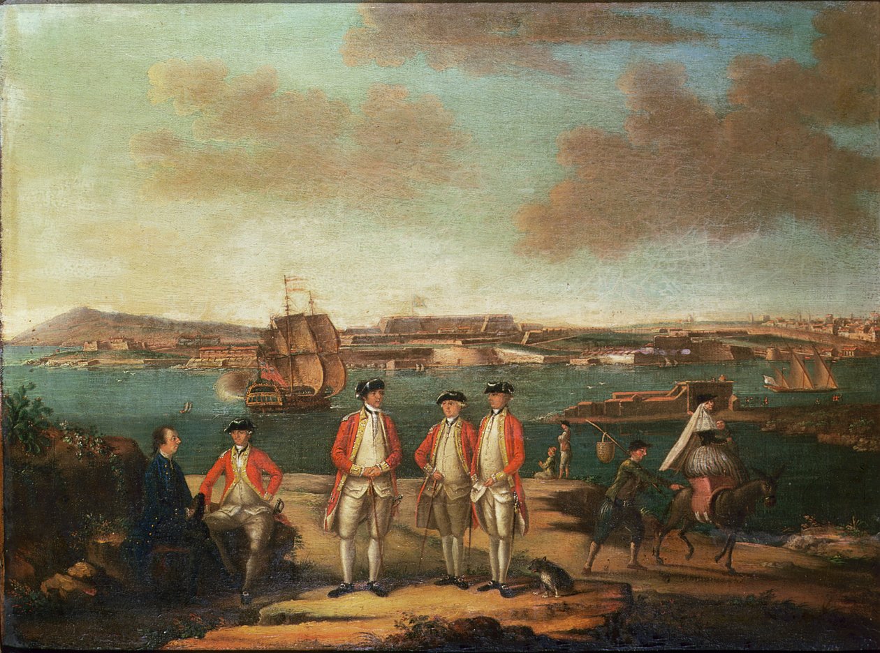 British Officers in San Felipe, Minorca by Alberto Pullicino