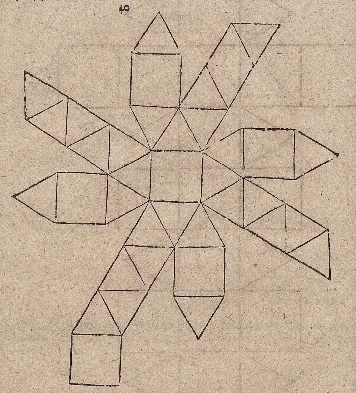Net Unfolding of a Chamfered Cube by Albrecht Dürer