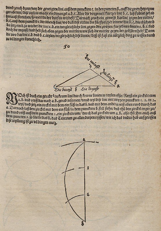 Division of a Line Segment in a Ratio Given by Two Other Segments and Attempt at Trisection by Albrecht Dürer
