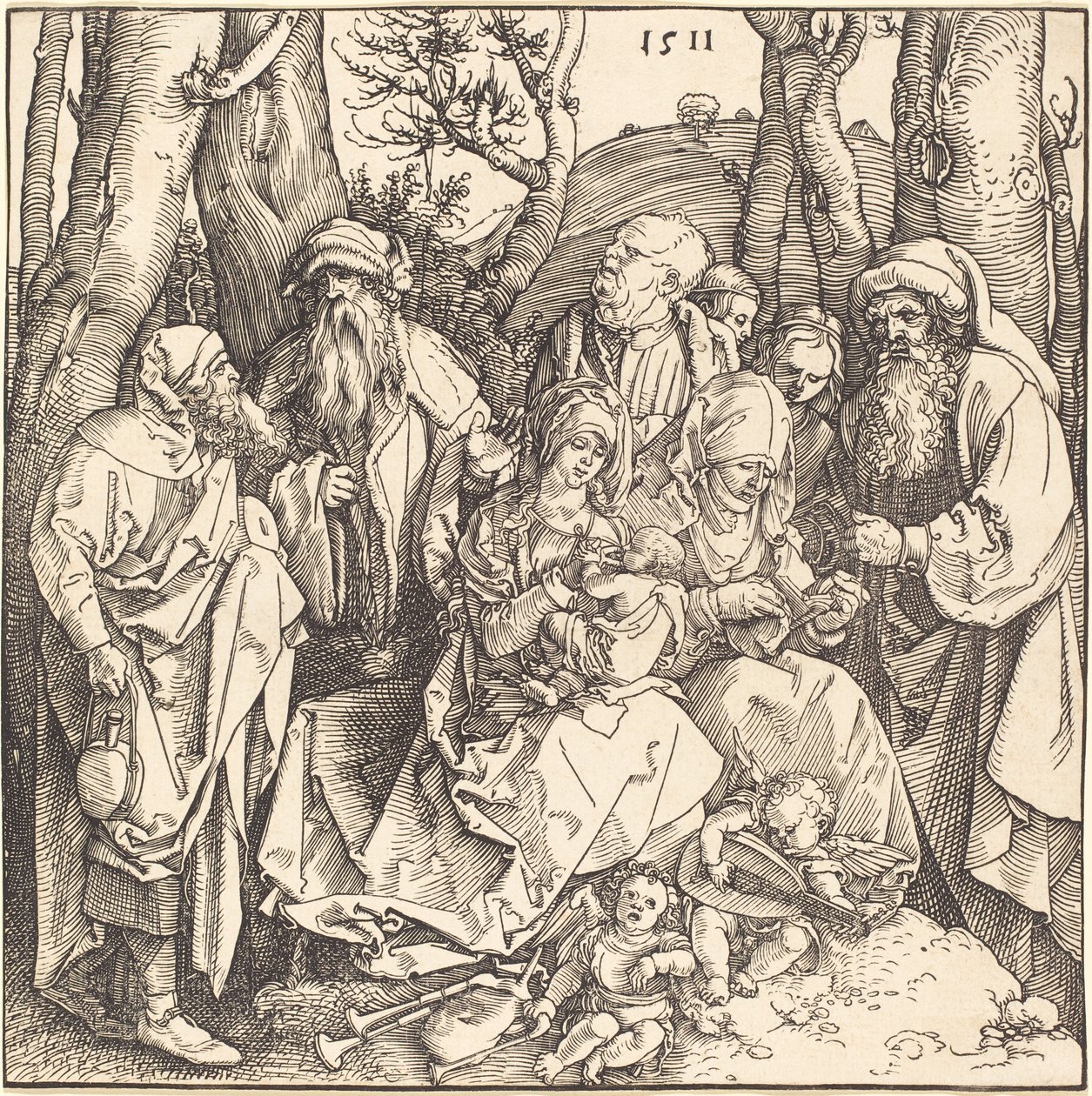 The Holy Family with Two Music-Making Angels by Albrecht Dürer