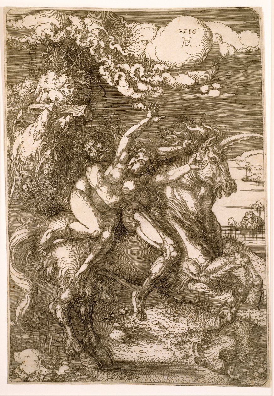Rape of Proserpina (Abduction on a Unicorn) by Albrecht Dürer