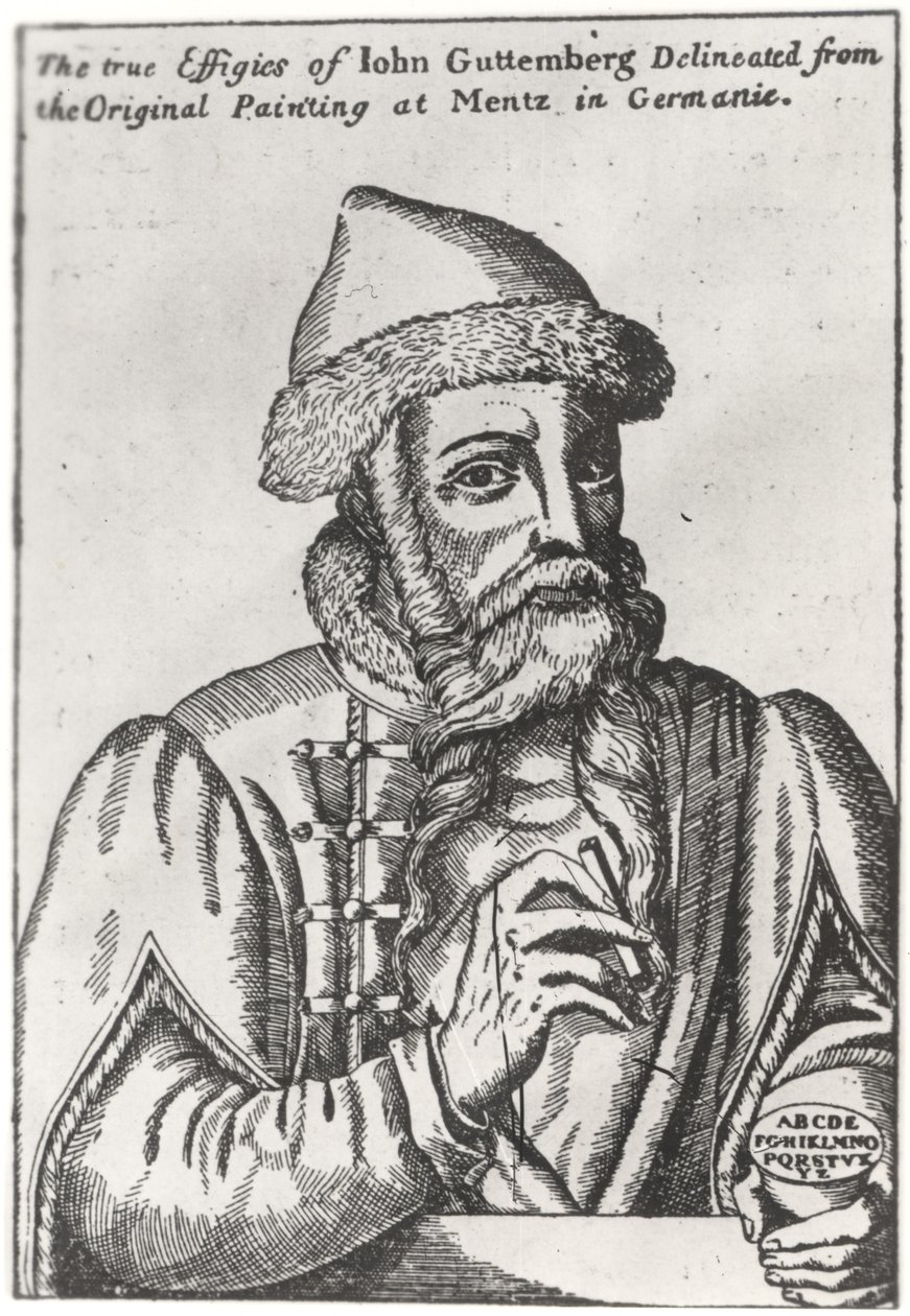 Portrait of Johannes Gutenberg (c.1400-68) by Albrecht Mentz