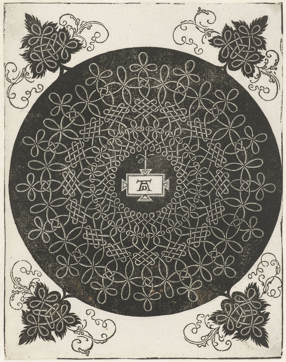Embroidery Sample with Rectangular Shield by Albrecht Dürer