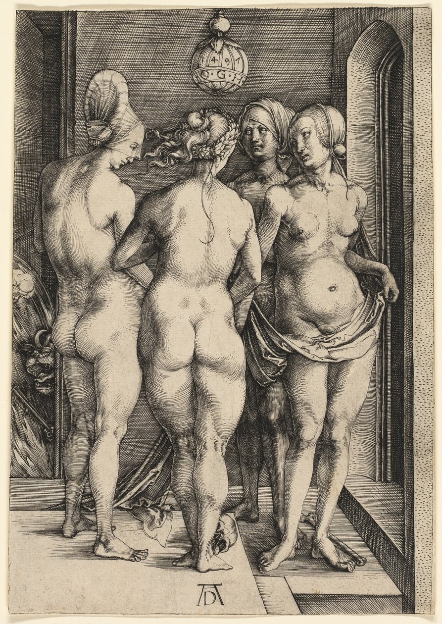 The Four Naked Women by Albrecht Dürer: Fine art print