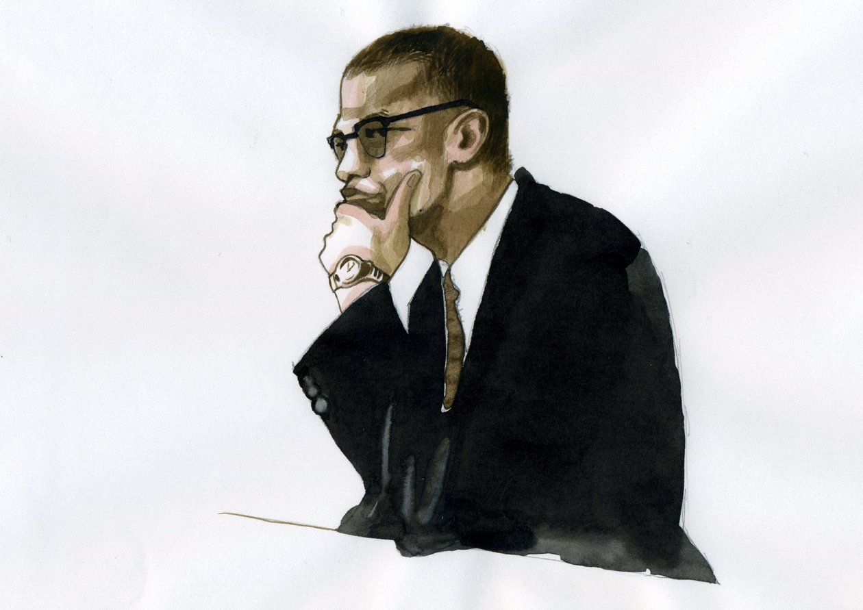 Malcolm X (1925-1965) African-American Activist by Alessandro Lonati