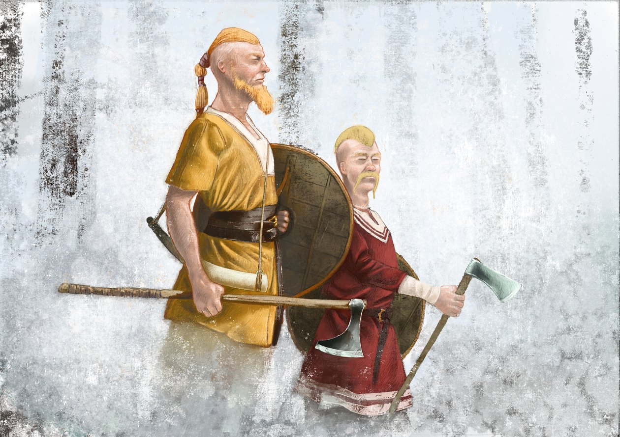 Vikings in the Mist Forest by Alessandro Lonati