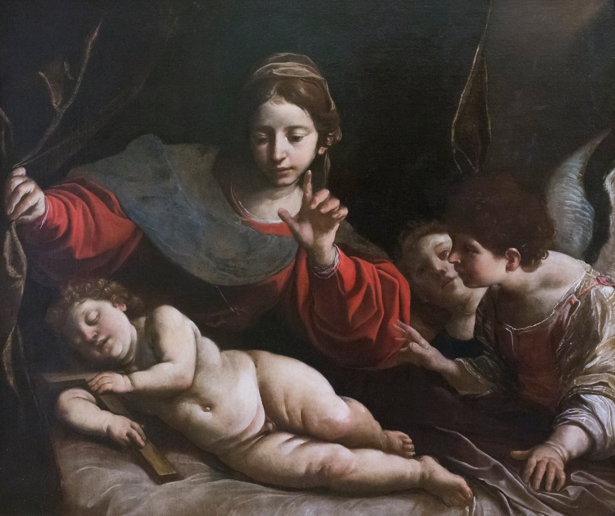 Virgin with Child and Angels by Alessandro Tiarini
