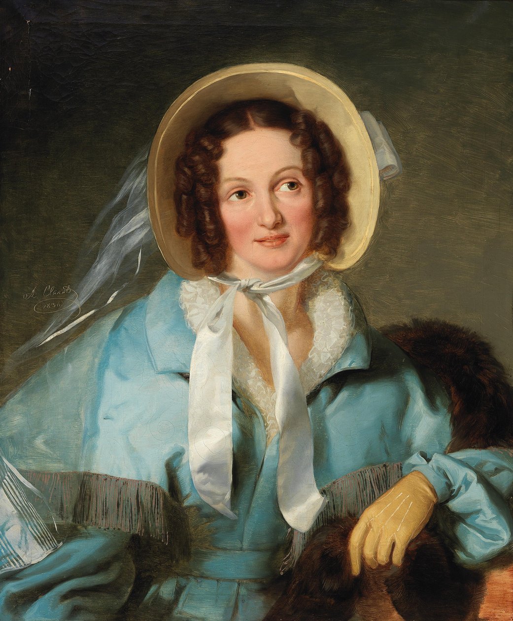 Portrait of a Lady with Hat by Alexander Clarot