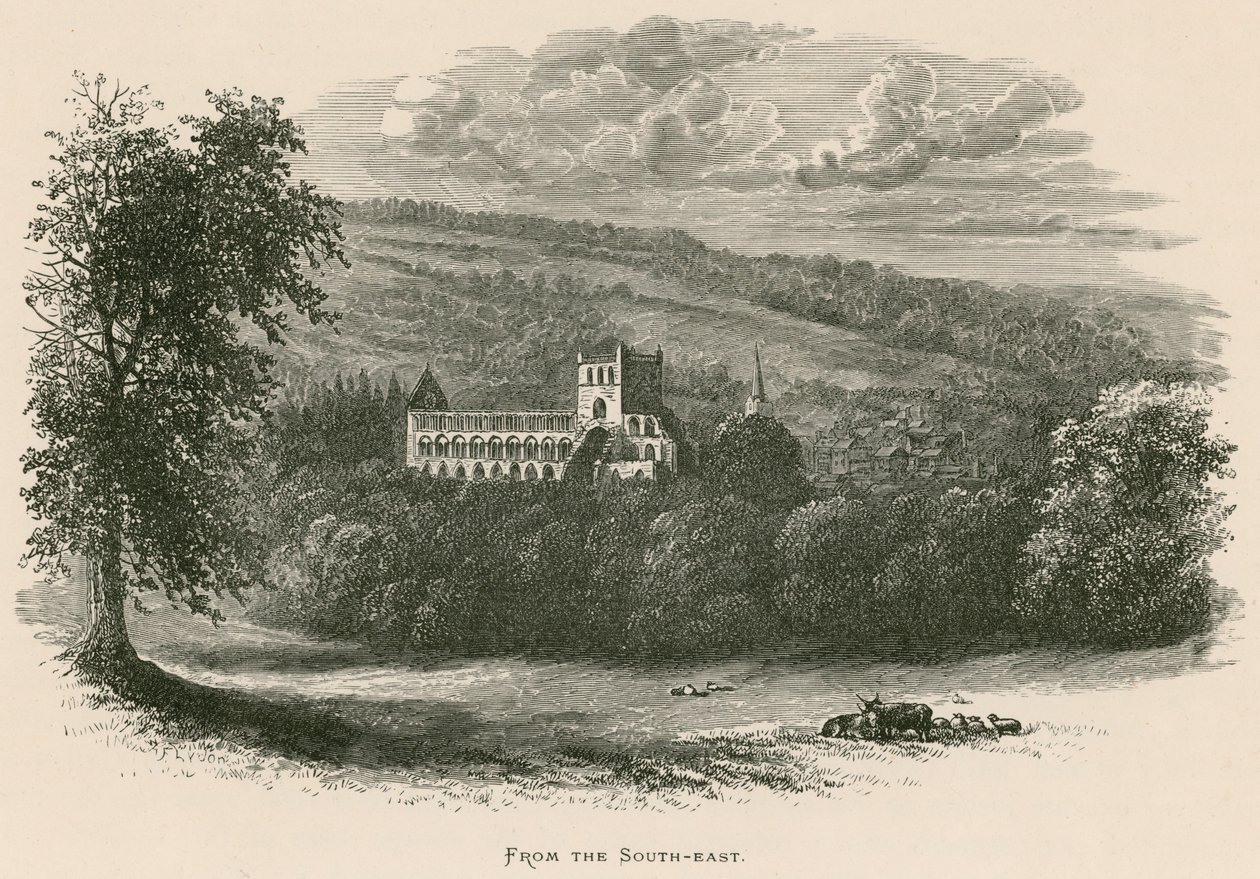 Jedburgh Abbey, From the South-East by Alexander Francis Lydon