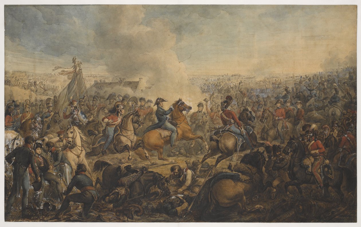 The Battle of Waterloo, after the order for the advance of the British Army, 1815 by Alexander Ivanovich Sauerweid