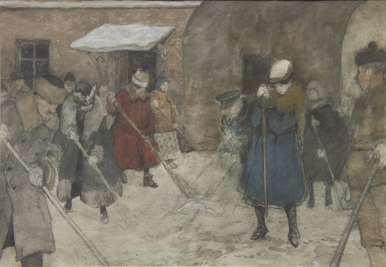 Snow removal, c1921 by Alexander Ivanovich Vakhrameyev