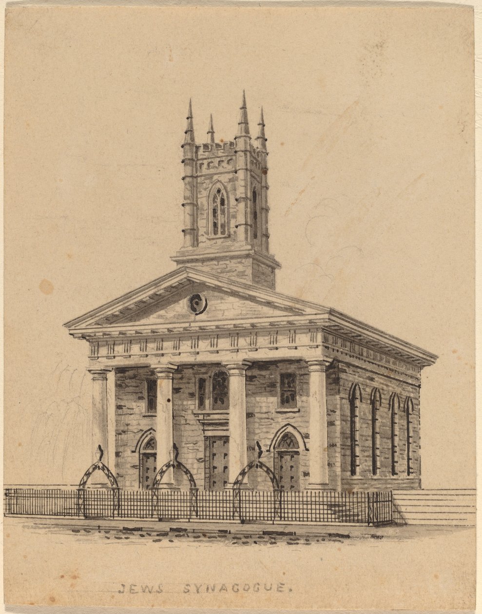 Jewish Synagogue, N.Y. by Alexander Jackson Davis