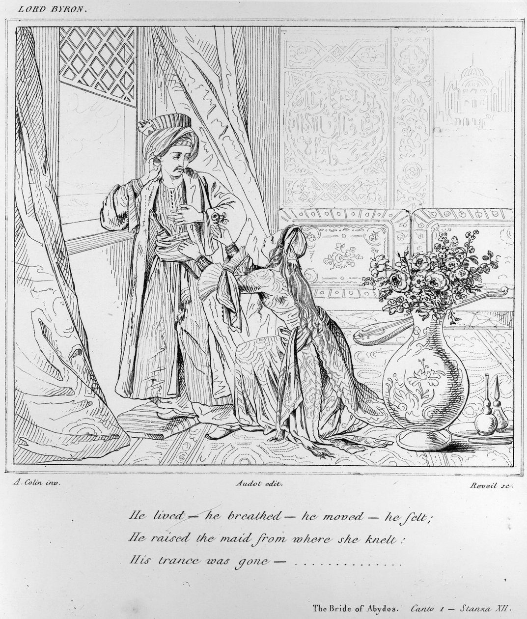 Scene from The Bride of Abydos by Lord Byron by Alexandre Marie Colin