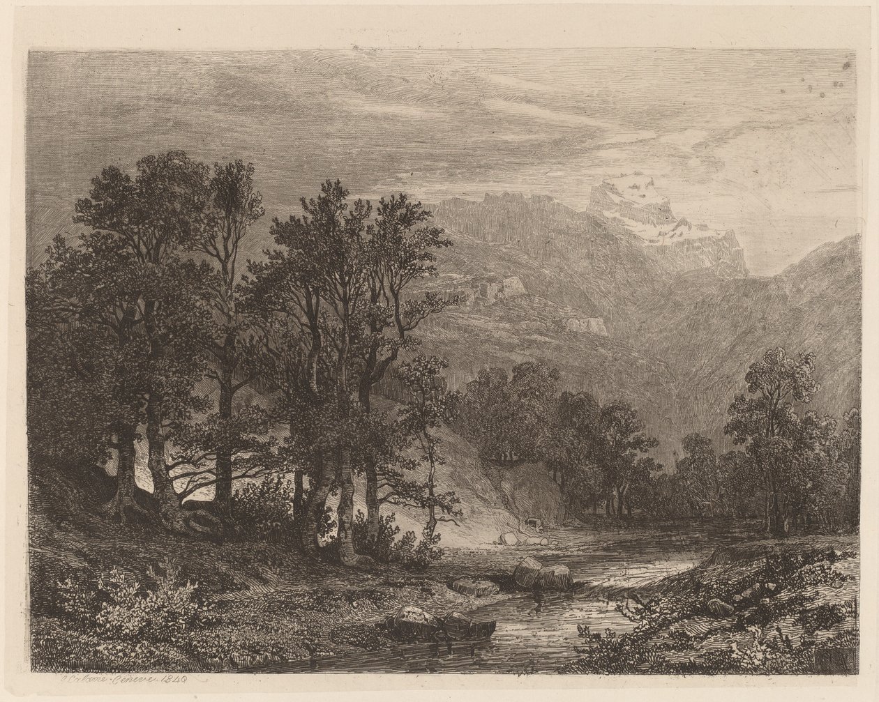 Mountain Stream by Alexandre Calame