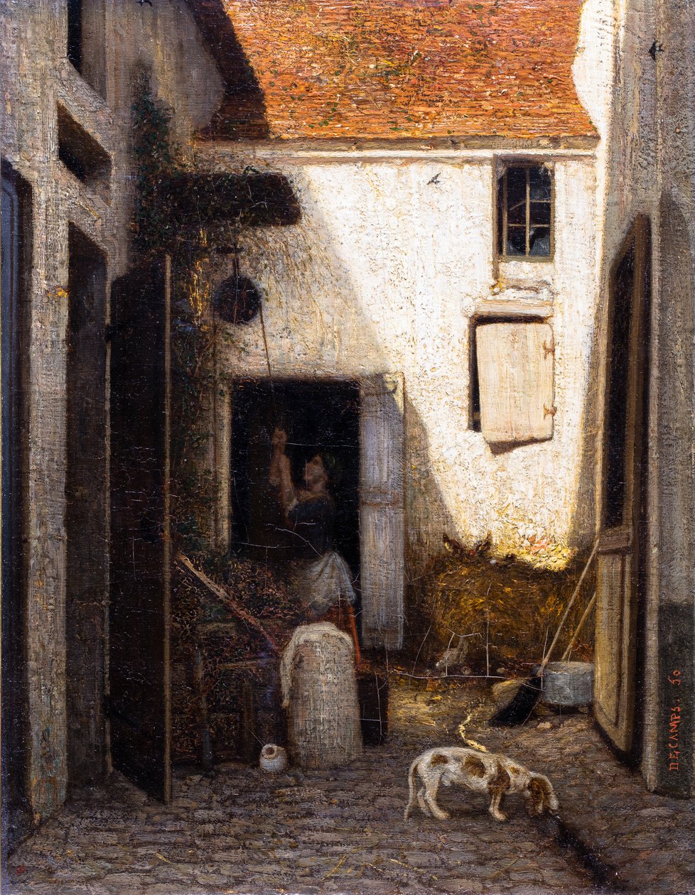 Farmyard by Alexandre Gabriel Decamps