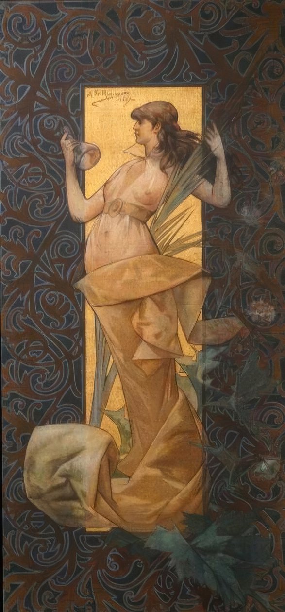 Composition with Winged Nymph at Sunrise by Alexandre de Riquer