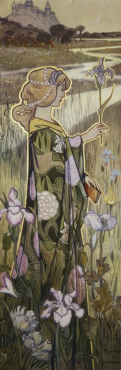 The Poetry. Oil. by Alexandre de Riquer