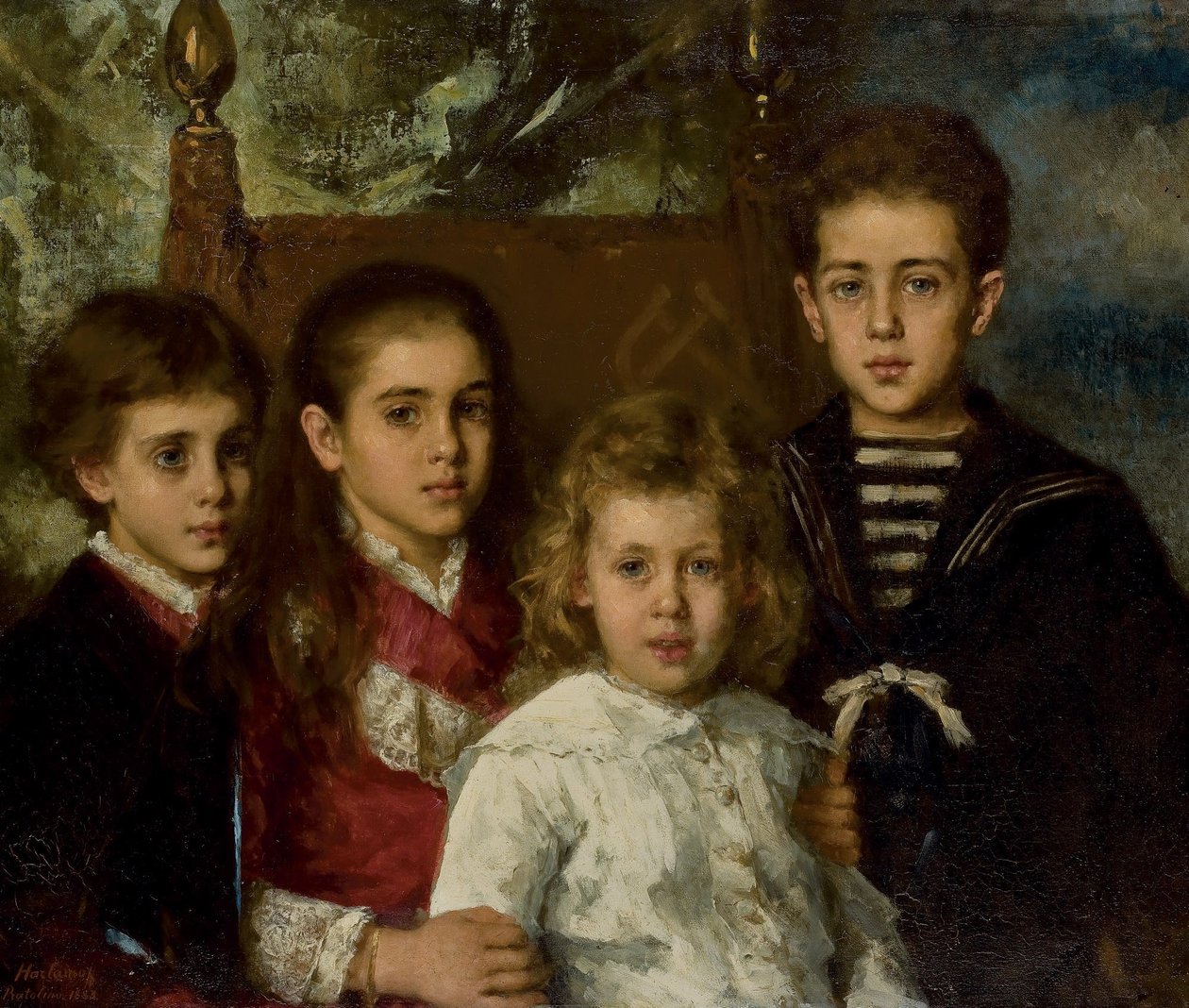 Portrait of the Children of Paul Pavlovich Demidoff, 2nd Prince of San Donato by Alexei Harlamov
