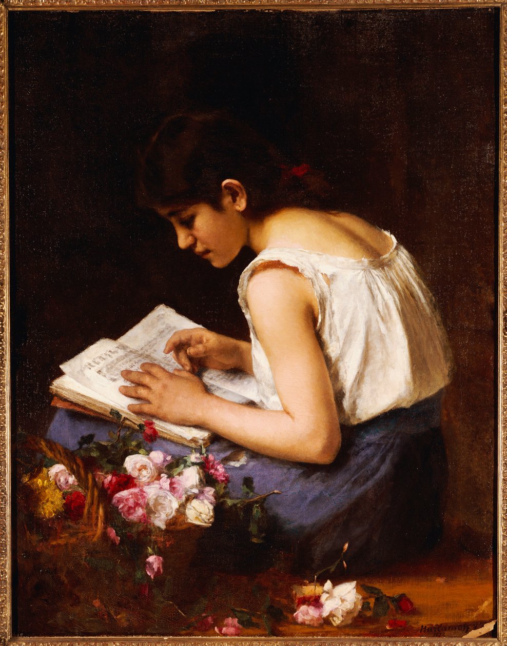 A Girl Reading by Alexei Alexevich Harlamoff