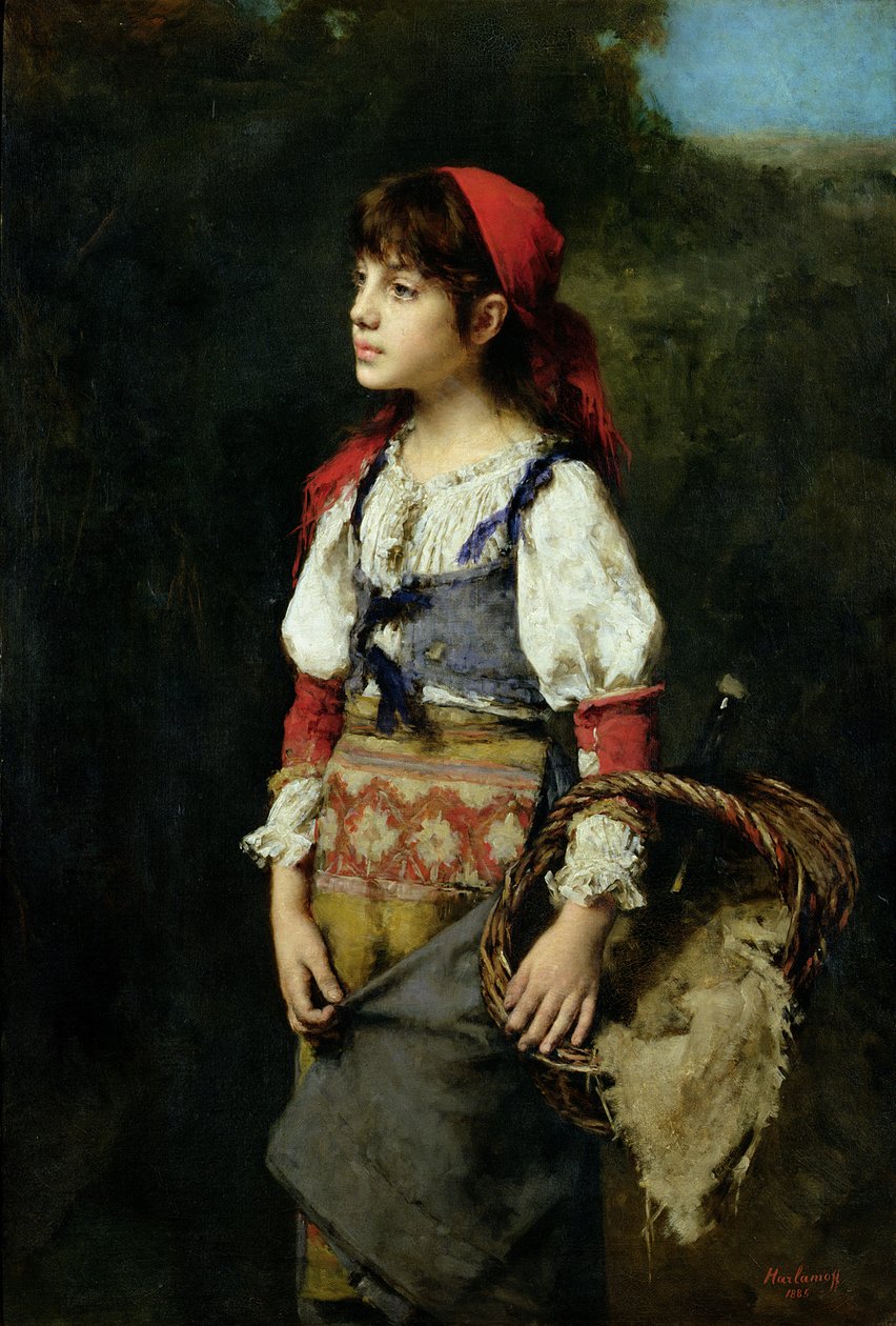 A Pretty Peasant Girl by Alexei Alexevich Harlamoff