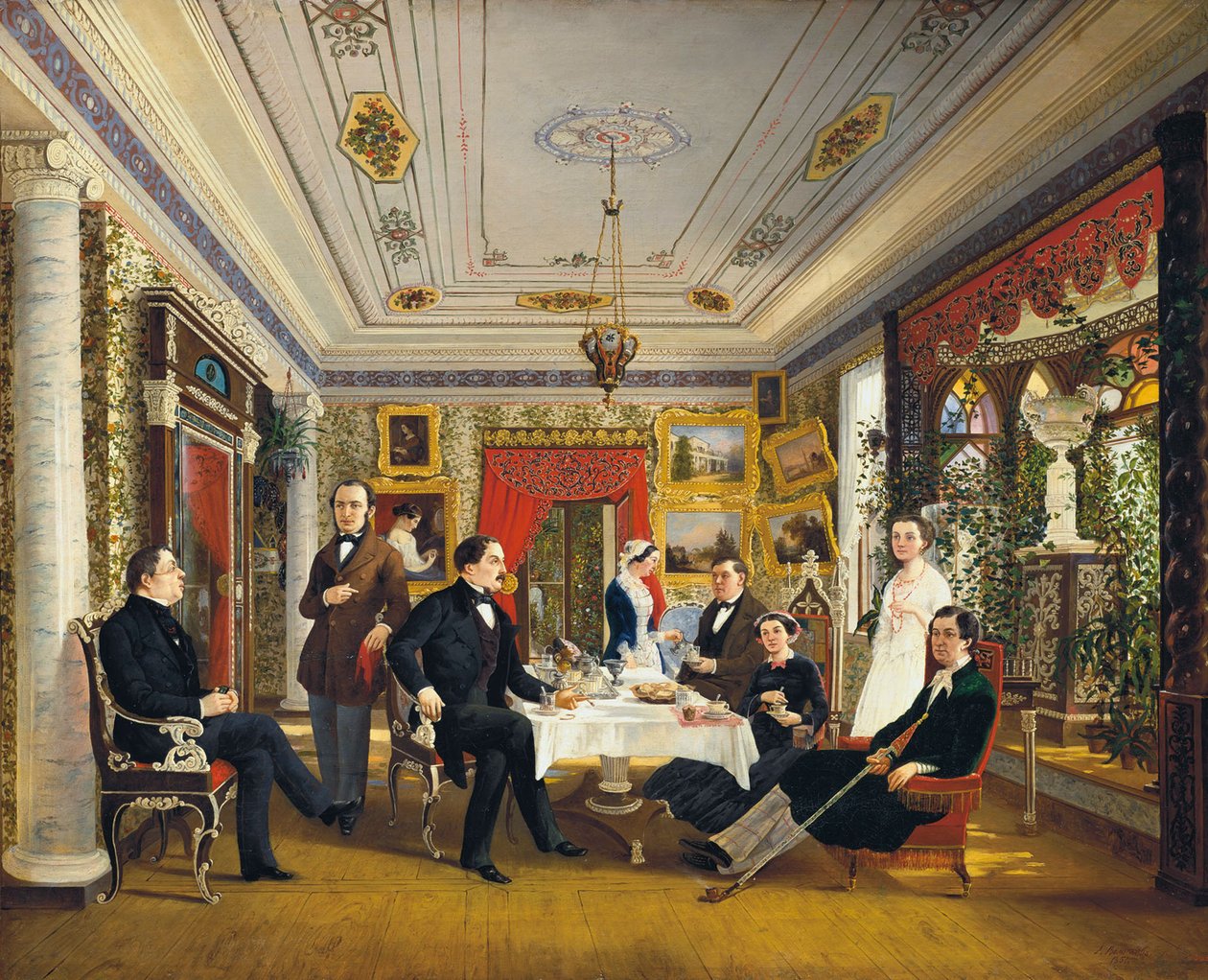 At the Tea Table by Alexei Yakovlevich Voloskov