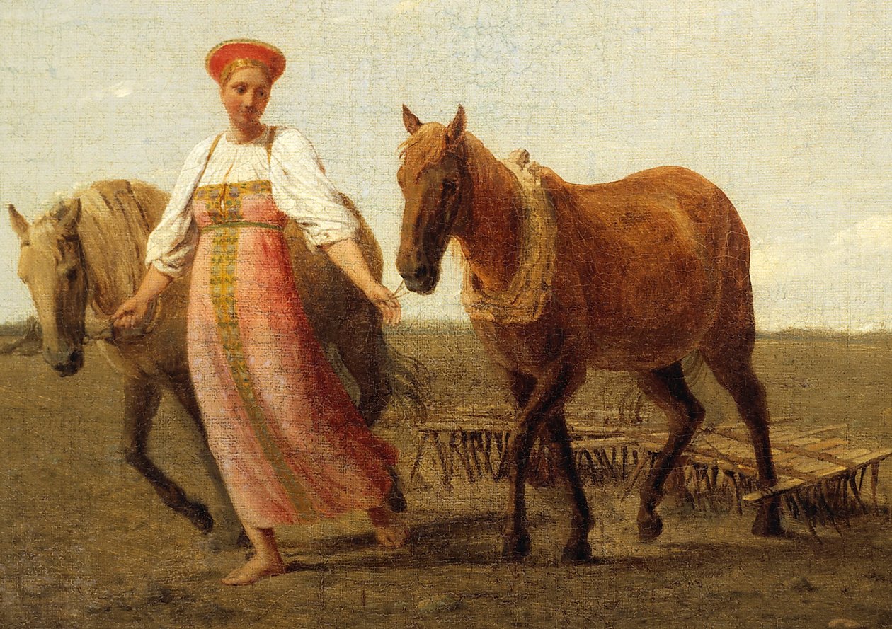 In the ploughed field. Spring by Alexey Venetsianov