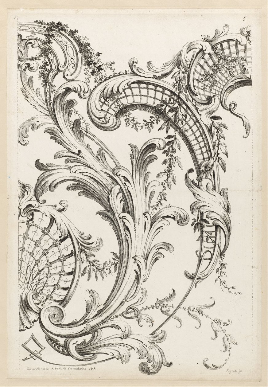 Shell Cartouches and Acanthus Leaf Motif by Alexis Peyrotte