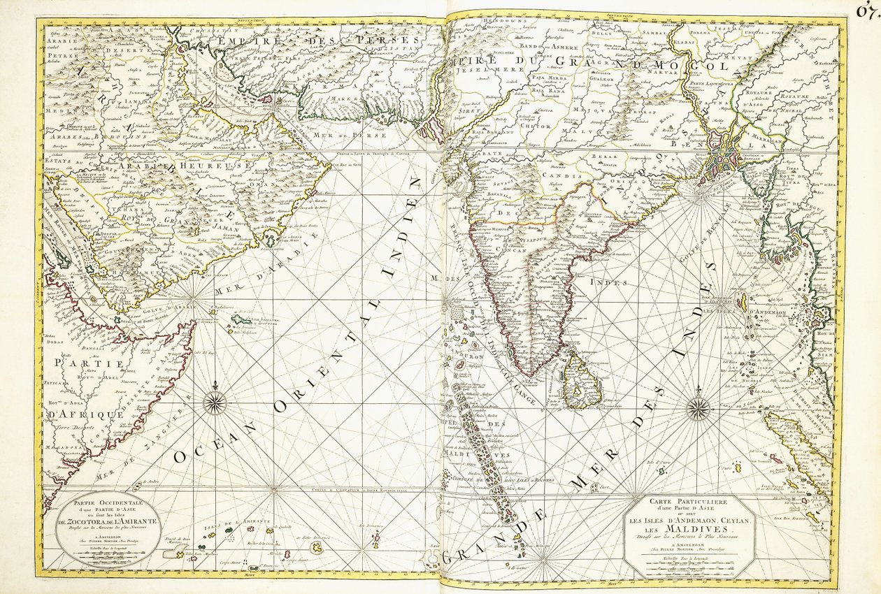 Map of Africa, Arabia and India by Alexis Hubert Jaillot