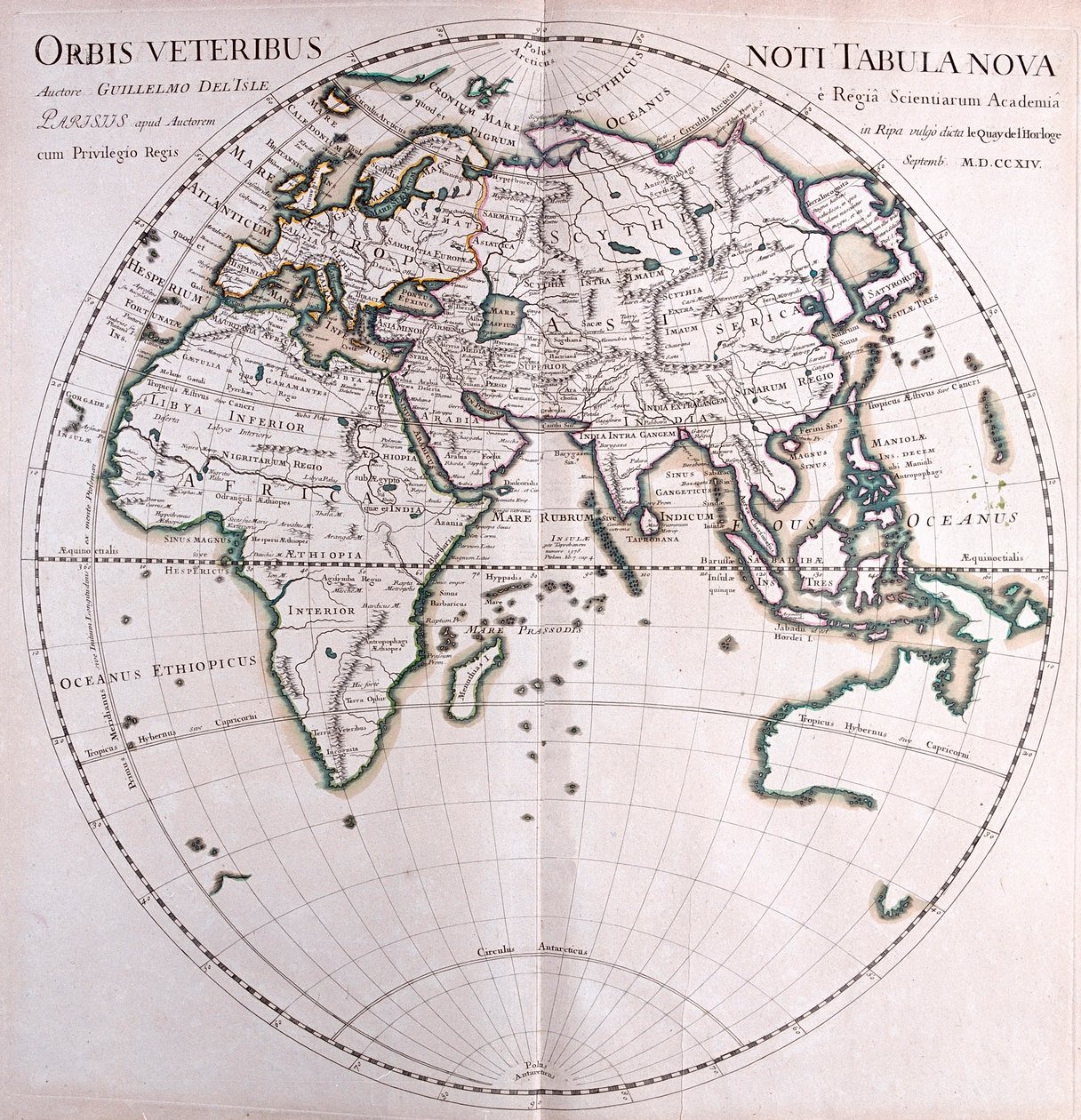 World Map by Alexis Hubert Jaillot