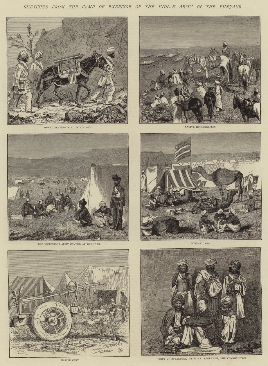 Sketches from the Camp of Exercise of the Indian Army in the Punjaub by Alfred Chantrey Corbould