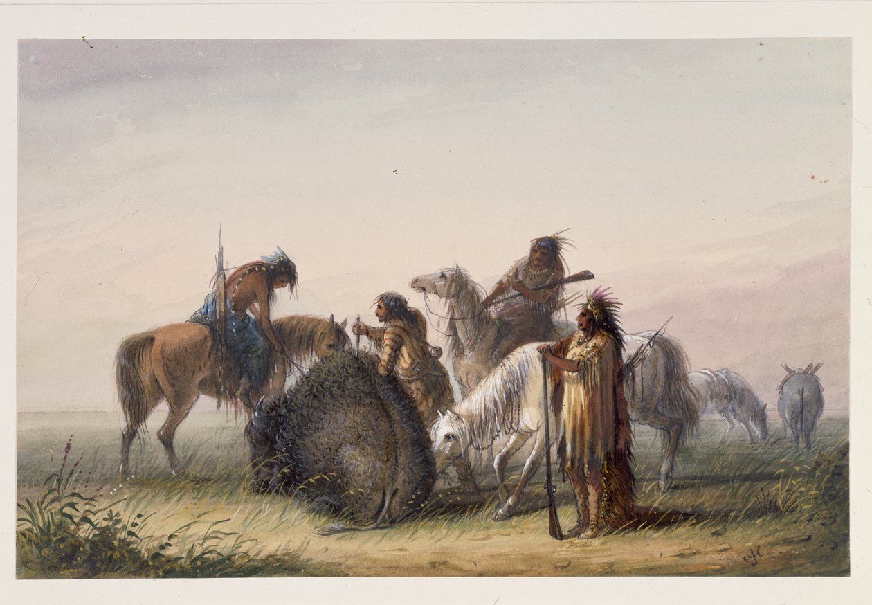 Supplying Camp with Buffalo Meat, c.1858-60 by Alfred Jacob Miller