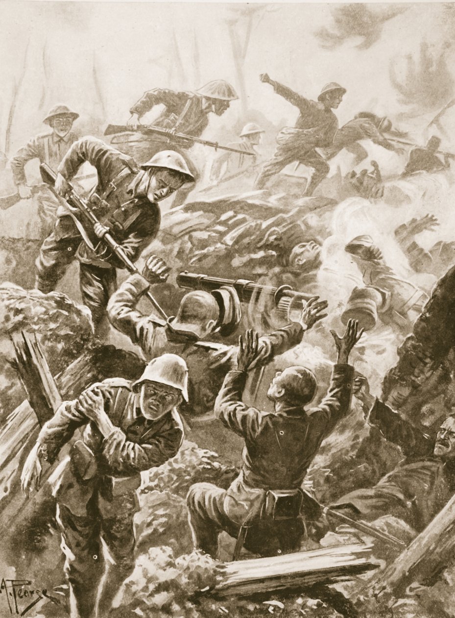 Sergeant R. Downie Attacks and Kills a Gun Team, and Captures the Gun by Alfred Pearse