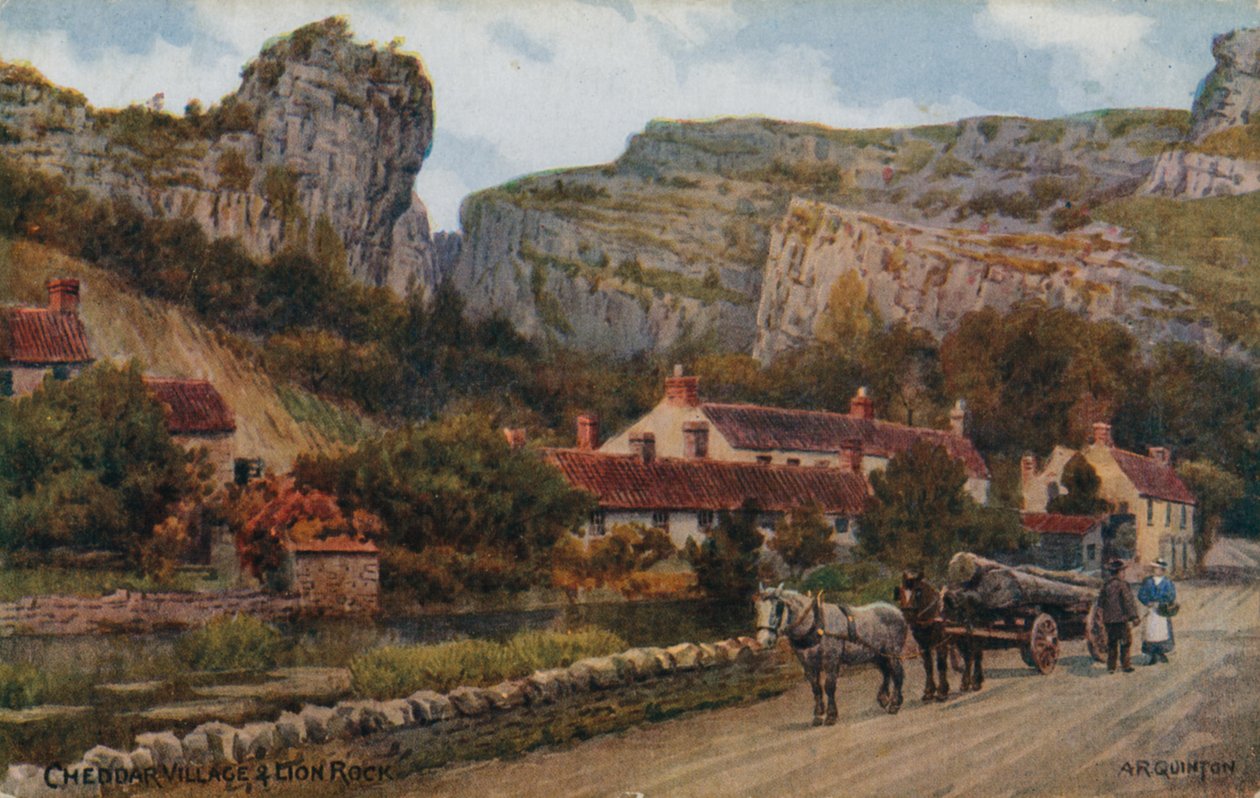 Cheddar Village and Lion Rock by Alfred Robert Quinton