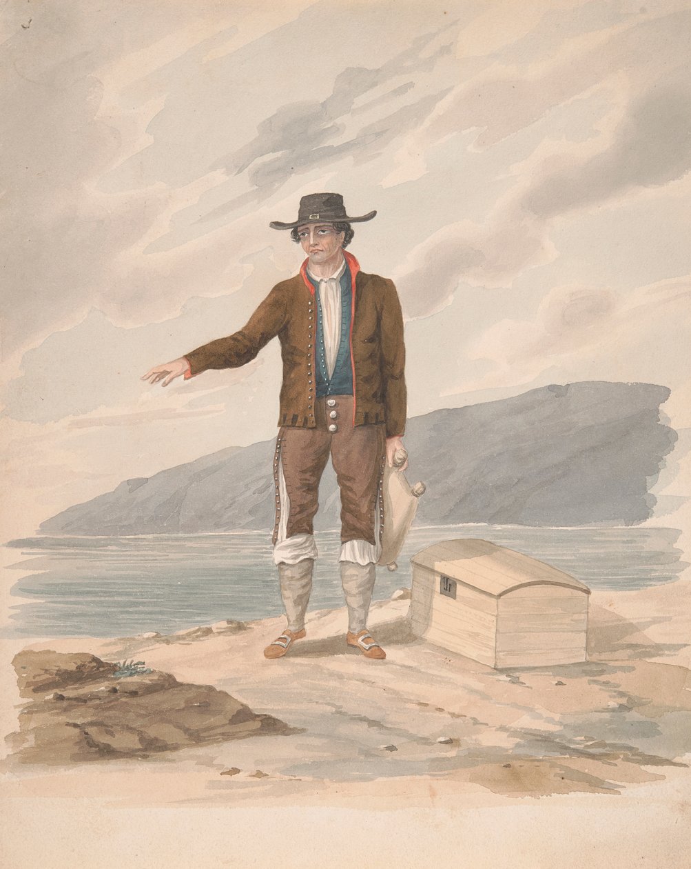 Man Standing on Seashore - Hierro by Alfred Diston