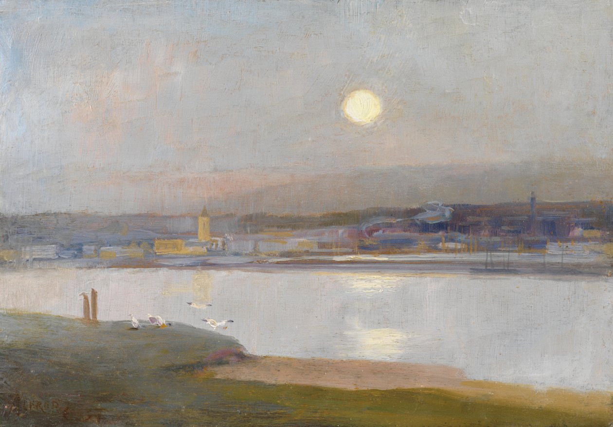 Moonrise Over Hayle, from Lelant, c.1892 by Alfred East